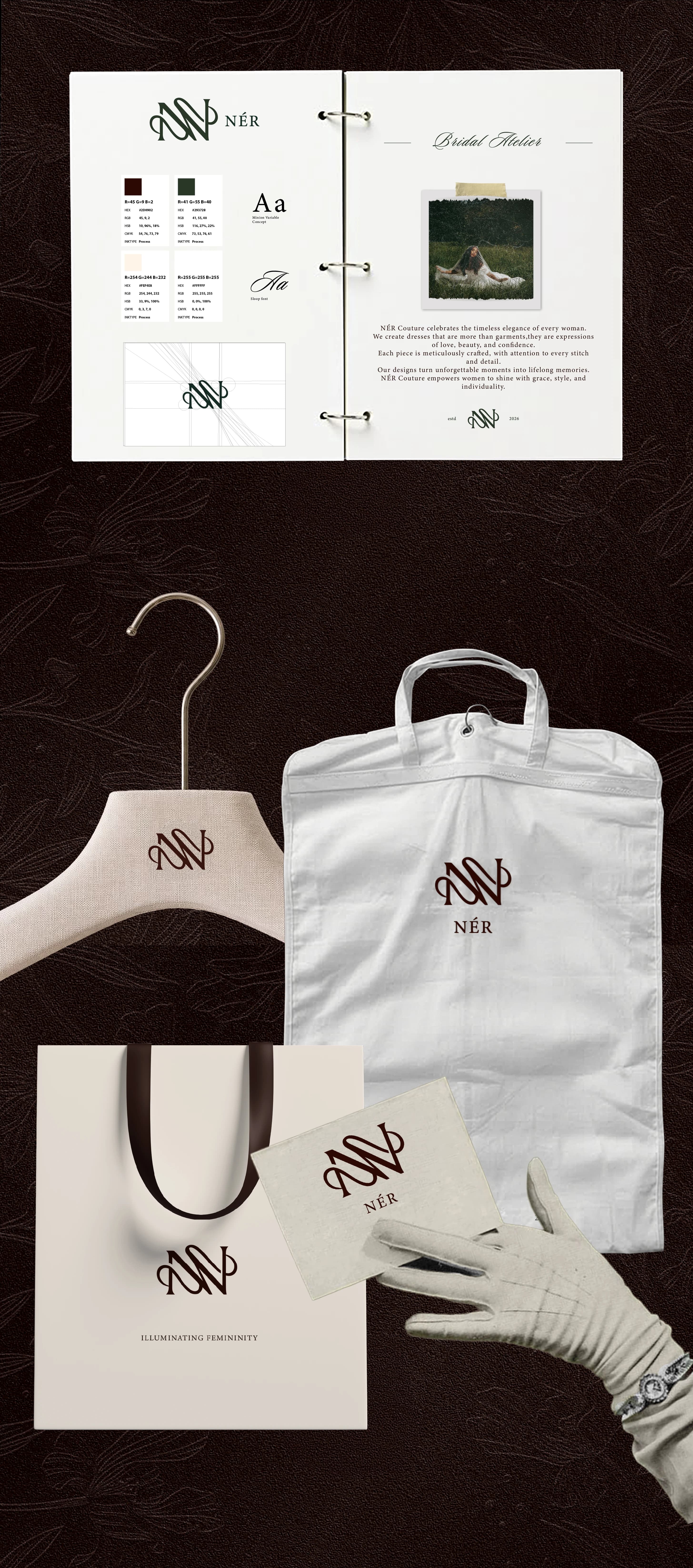 NÉR Couture :A Feminine Luxury Brand Identity gallery image 1